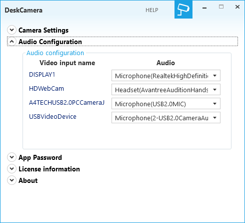 DeskCamera supports Audio